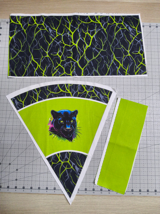 Sofortkauf DIY: 35 cm (Geschwistertüte) aus Baumwolle als Nähset - " Fanta Farbe Flash auf Grüne Wurzen " - wie abgebildet - ( Nähset Geschwistertüte Nr. 116 )