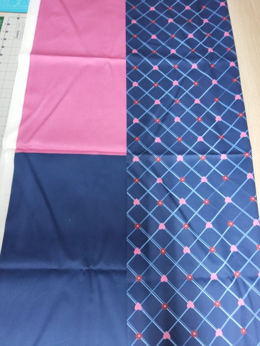Sofortkauf: Baumwolle Stoffmix  ca. 150 x 100 cm - "Pferdesteppstoff 2.0" ( Streifenauf Pink-siehe Bild)