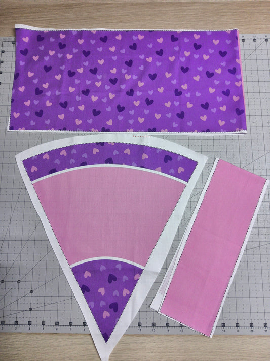 Sofortkauf DIY: 35 cm (Geschwistertüte) aus Baumwolle als Nähset - " Pony Liebe lila - Blanco " - wie abgebildet - ( Nähset Geschwistertüte Nr. 134 )