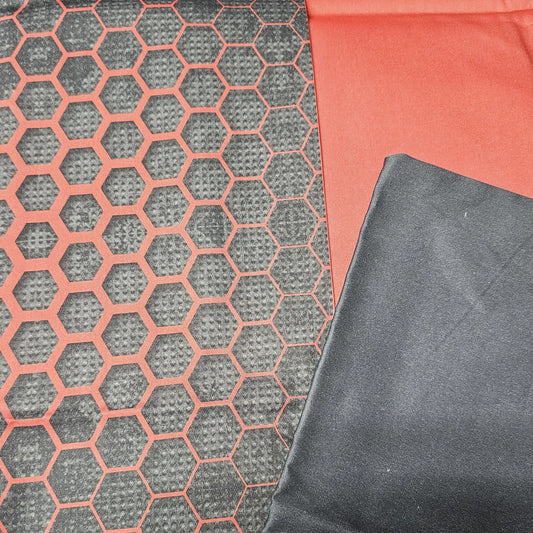 Sofortkauf: Baumwolle Stoffmix  ca. 150 x 100 cm - Waben Metallic, Stoffmix wurde auseinander geschnitten