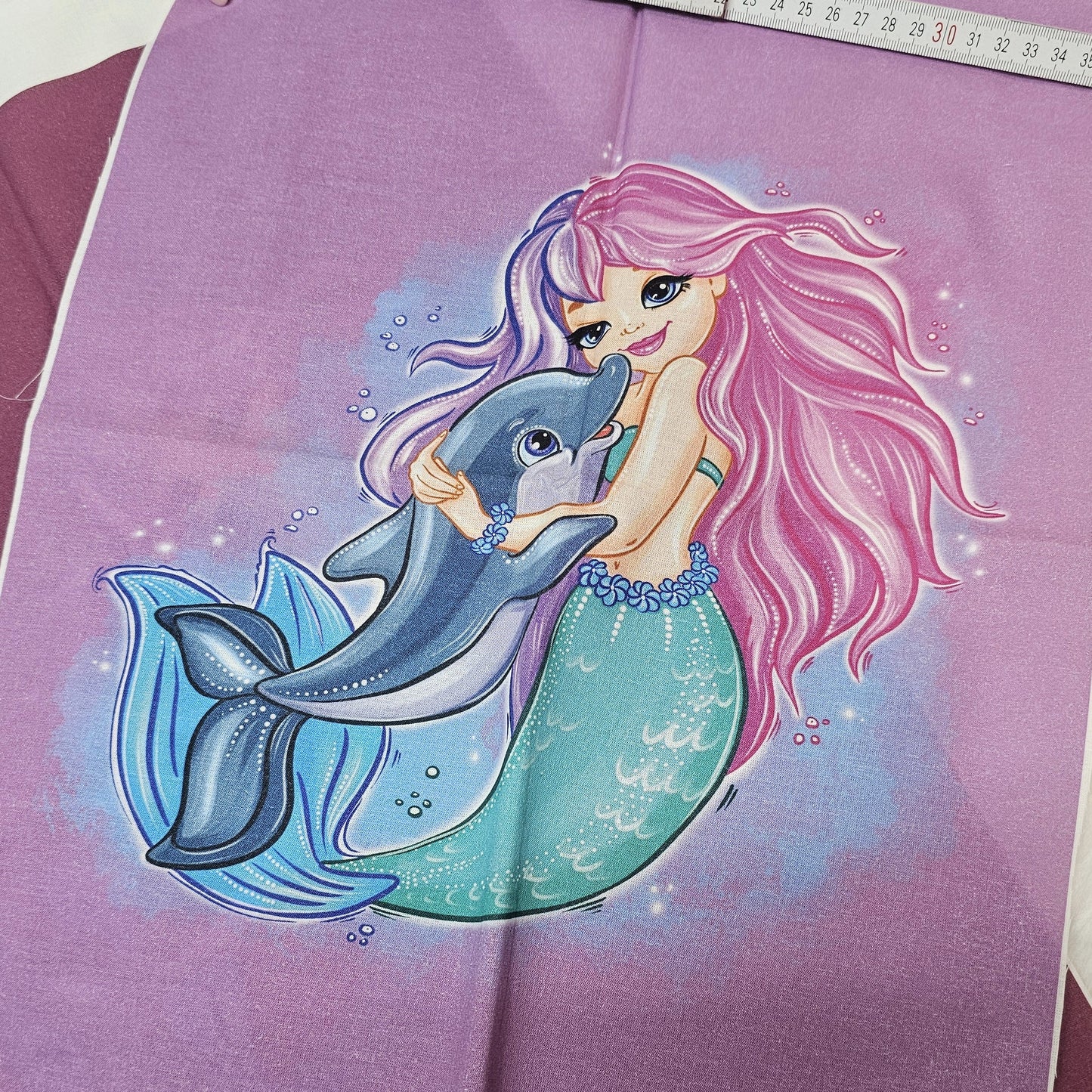 Sofortkauf: Baumwolle ca. 50 x 35 cm - Meerjungfrauen 2 Stück