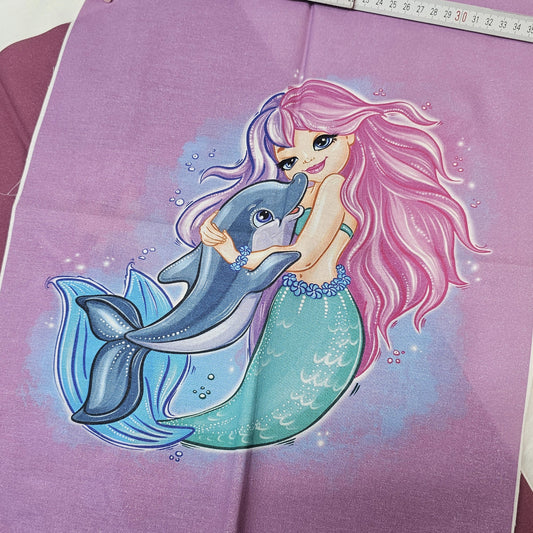 Sofortkauf: Baumwolle ca. 50 x 35 cm - Meerjungfrauen 2 Stück