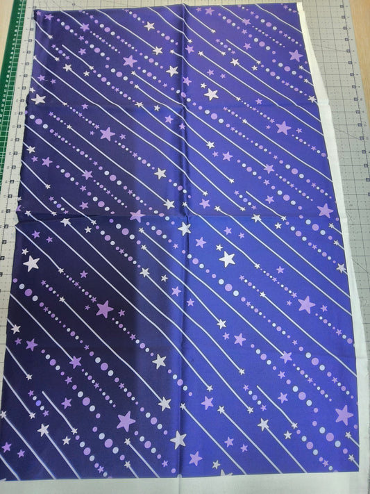 Sofortkauf: Baumwolle- Meterware ca. 150 x 45 cm - " Sterne - Punkte lila "  (Nr. 132)