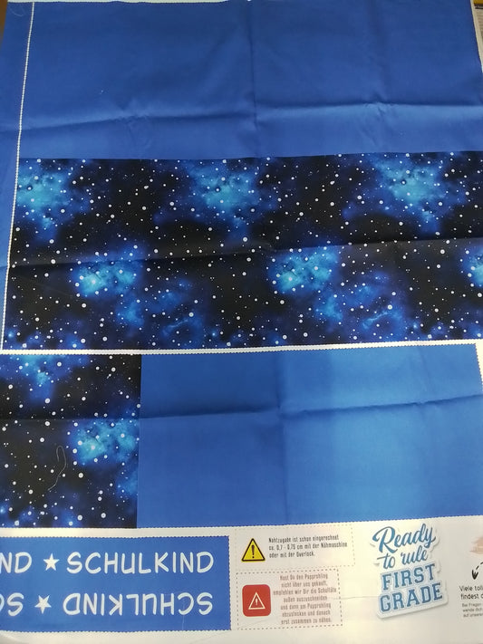 Sofortkauf: Schultüten Nähset - Muster + Geschwistertüte-"Rakete auf Nachthimmel Stella-Baumwoll-Panel zum selber nähen- 70 cm und 35 cm.(Elias)Wie abgebildet!!!
