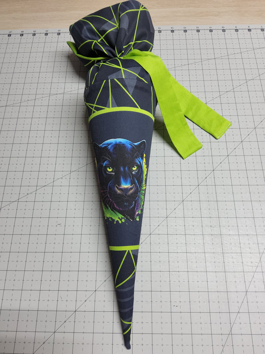 Sofortkauf 35cm: Zuckertüte 35cm mit Rohling Dark with Stripes-Panther (Geschwistertüte) - wie abgebildet