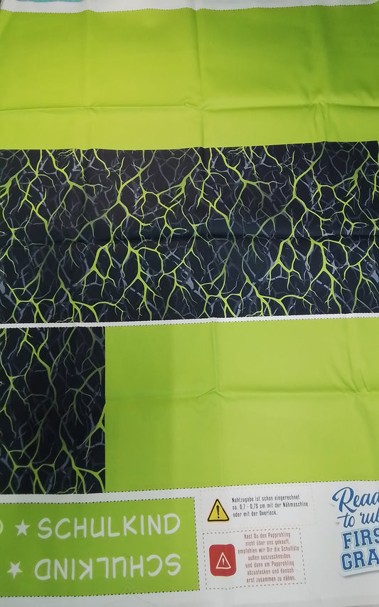 Sofortkauf: Schultüten Nähset -Blanko- Geschwistertüte-"Grüne Wurzeln-Baumwoll-Panel zum selber nähen- 70 cm und 35 cm.Wie abgebildet!!!