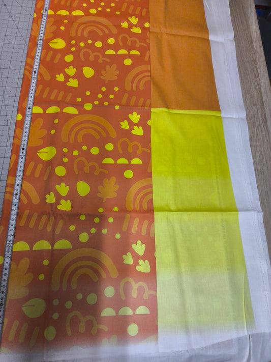 Sofortkauf: Baumwolle Stoffmix  ca. 150 x 100 cm - " Express orange " ( Farbe läuft aus -siehe Bild-Nr. 138 )