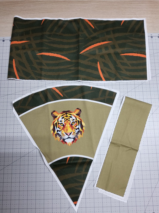 Sofortkauf 35cm: 35 cm Geschwistertüte aus Baumwolle als Nähset" Tiger-Dschungel" - wie abgebildet