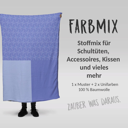 Stoffmix PANEL: Dots Light Violet (97 cm x 150 cm) - perfekt für Schultüten & Accessoires zur Einschulung | Lila, Ice, Prinzessin, Princess