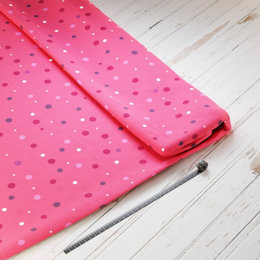 Baumwollsatin: Dots/Punkte Koralle - perfekt für Schultüten, Accessoires zur Einschulung - Reiten, Pferde