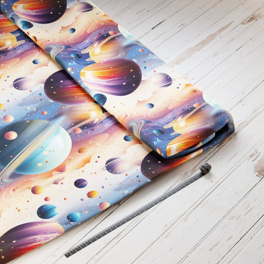 Baumwollsatin: Glänzende Planeten - perfekt für Schultüten, Accessoires zur Einschulung - Planeten, Universum, Weltall