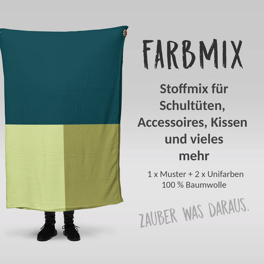 Stoffmix PANEL: Explorer (97 cm x 150 cm) - perfekt für Schultüten & Accessoires zur Einschulung | Tiere, Urwald, Panther, Tiger, Reise